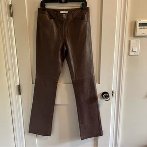 Halston Heritage Gray Leather Pants
